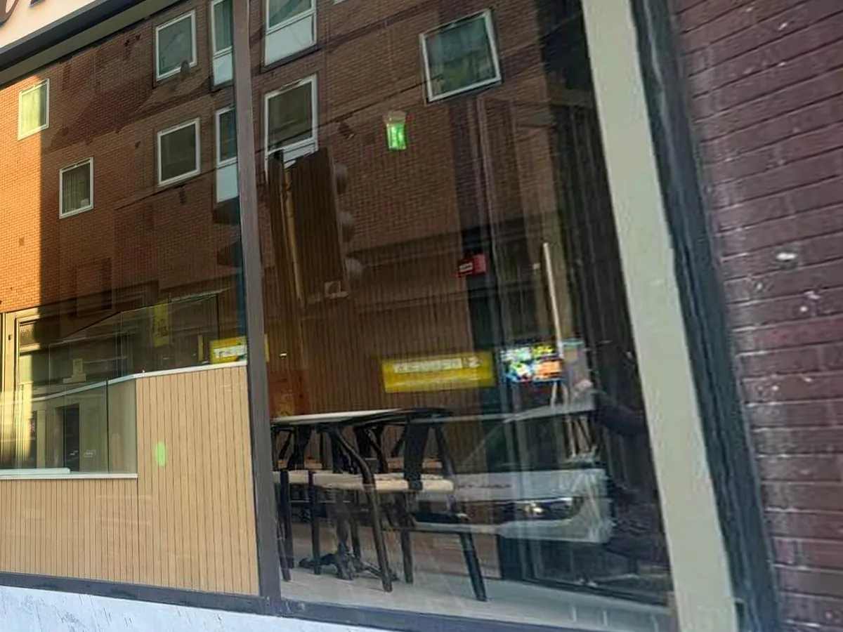 Amelia shopfront after cleaning: clear glass